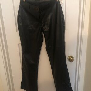 Vibe Black Dress faux leather Straight Leg pants. Size 8. 30” round . Preloved